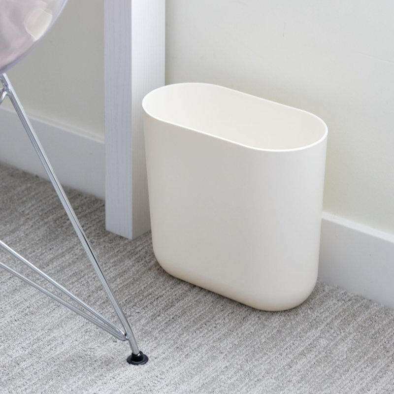 Charcoal Recycled Plastic Slim Oval Waste Basket