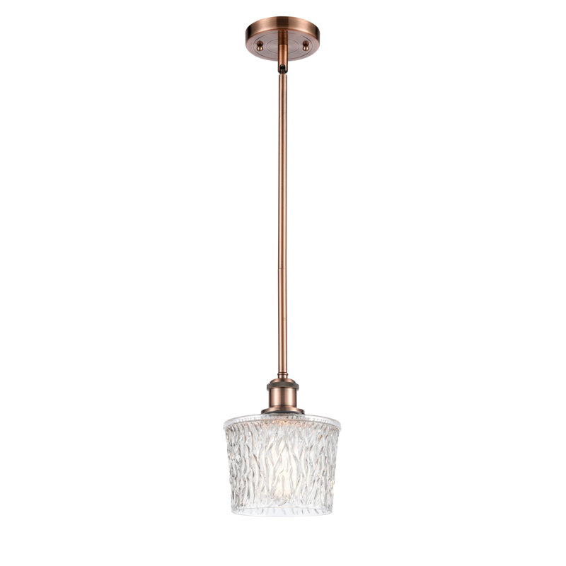 Camire 1 - Light Single Pendant, Antique Copper, 6 Watt Vinage LED Bulb, 16.25'' H