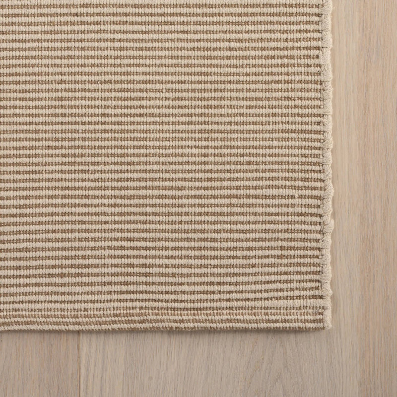 Tapis en coton naturel tissé à la main Haverhill, Naturel, Rectangle de 10 pi x 14 pi