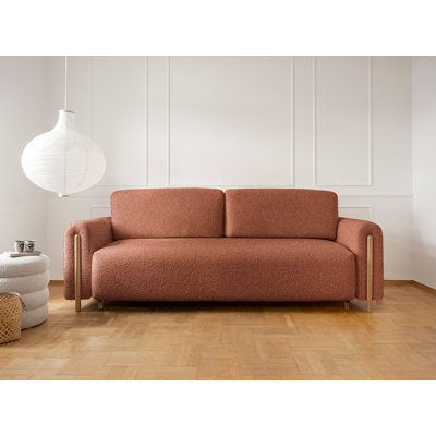 Arcadova 3 Seater Storage Sleeper Sofa - Rust Brown