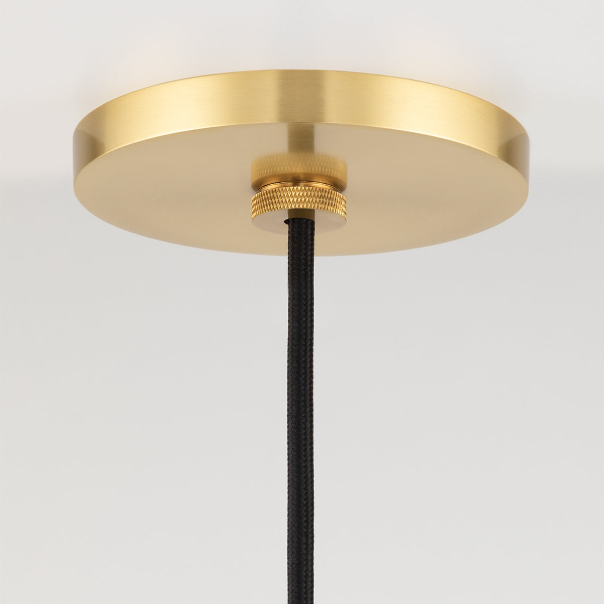 Luna Single Light Glass Steel Pendant, Aged Brass