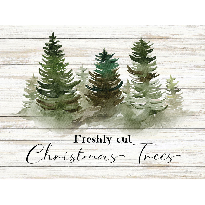 Arbres de Noël fraîchement coupés sur toile, H 20 po x l 30 po