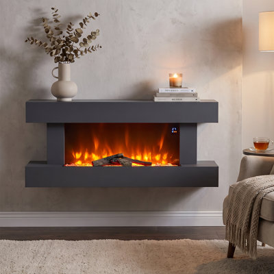 Shantae Belfry Heating 132 cm W Black Electric Fireplace with 5120 BTU