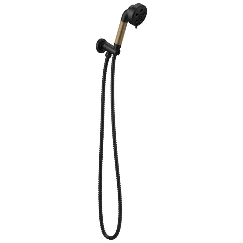 Litze® Wall Mount Handshower with H2OKinetic® Technology, Matte Black/Luxe Gold