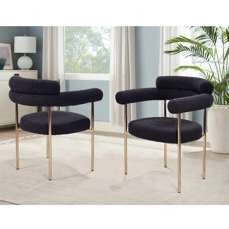 Jalon Upholstered Dining Chair, Black/Gold