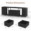 Meuble télé 10 tiroirs avec tiroirs en tissu, prises de courant et tablettes ouvertes, console de divertissement pour téléviseur de 75 po ou moins