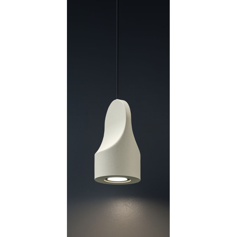 Parga Ceramic Pendant, No, 8.9'' H x 5.1'' W x 5.1" D, White