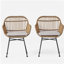 Chaises en faux rotin avec coussins Rodney (ensemble de 2)-1577540942