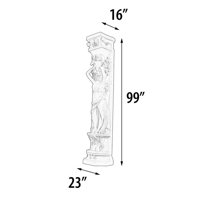 Statue de jardin romaine avec bol Pilaster