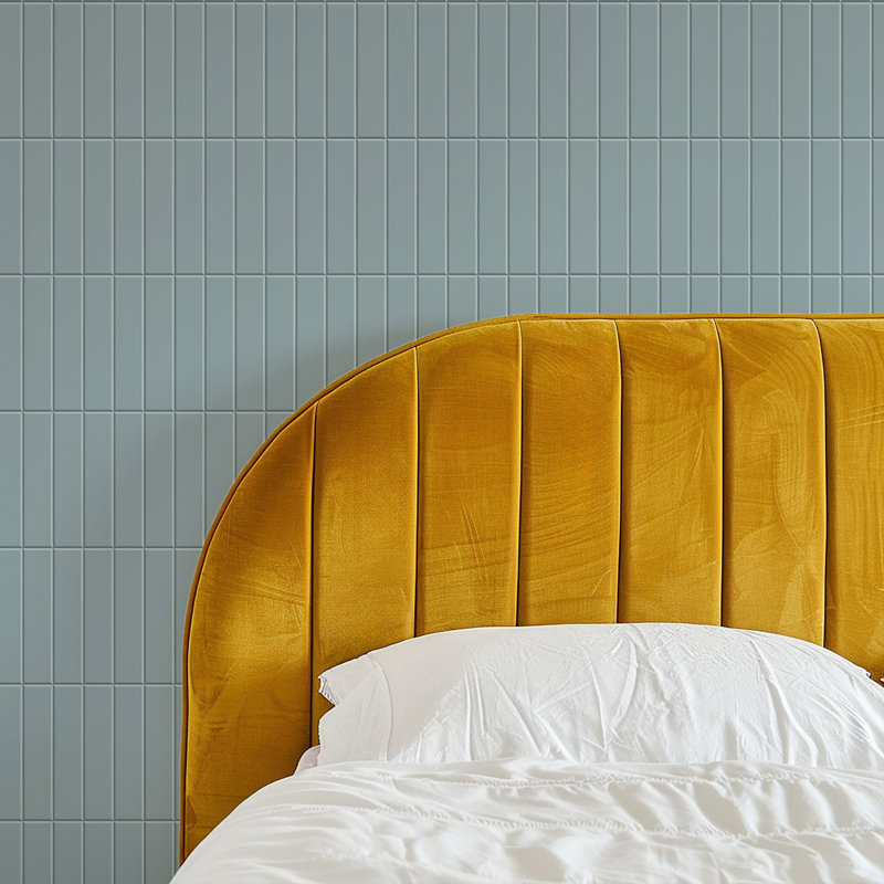 Tall Tiles - Papier peint glacis bleu
