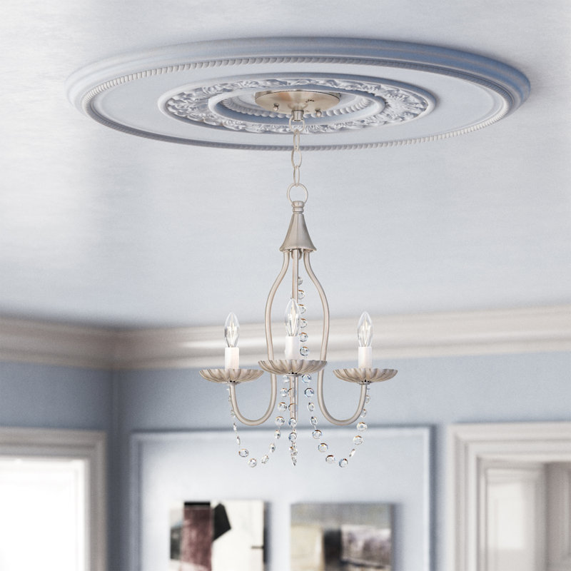 Burvale 3 - Light Candle Style Chandelier, Silver