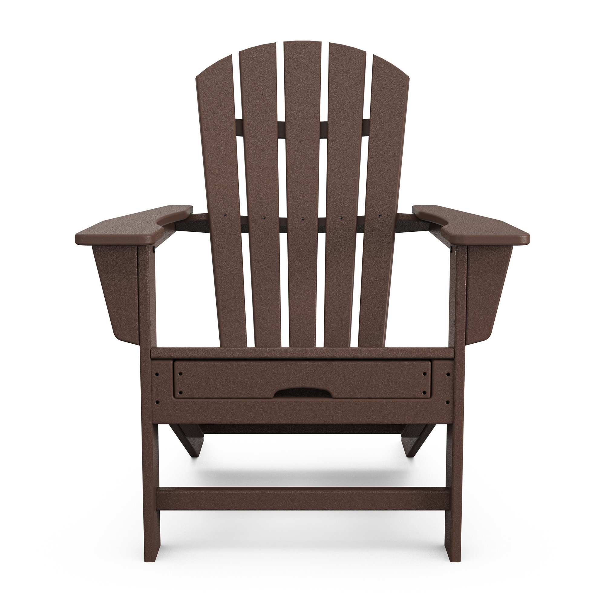 POLYWOOD Adirondack Chair with Hideaway Ottoman, Mahogany