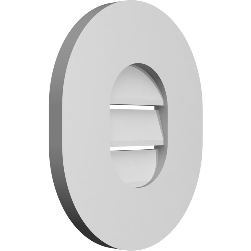 Vertical Round Ended Surface Mount Signature Urethane Functional Gable Vent, Primed Tan, 14'' H x 12'' W x 1'' D