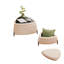Ensemble de repose-pieds 2 pièces avec repose-pieds polyvalent, banc à chaussures et table d'appoint-1609554960