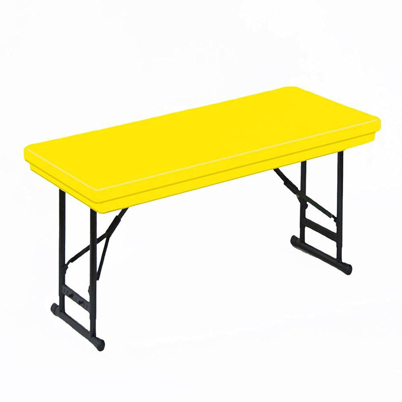 Table pliante moulée par soufflage à hauteur réglable, Jaune, H 27 po x L 48 po x l 24 po