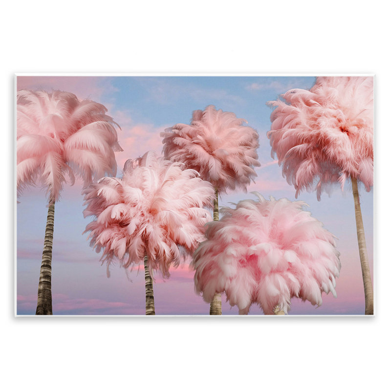 "Fluffy Pink Palm Trees", art mural par Ziwei Li, H 10 po x l 15 po
