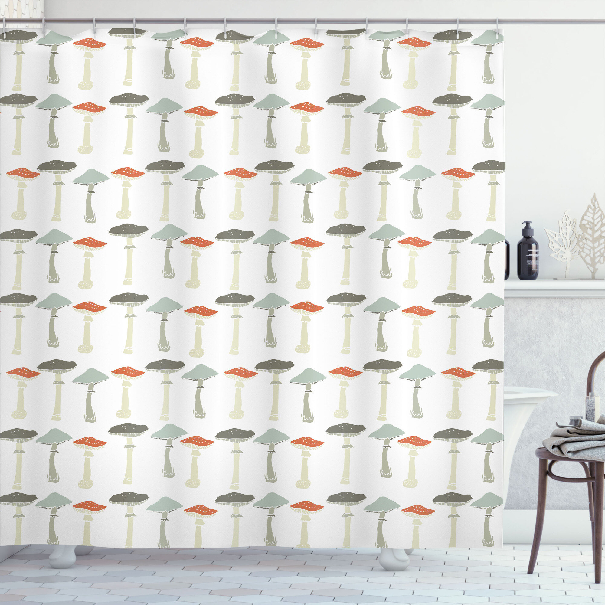 71 x 74 Shower Curtain, Mushrooms by Cat Coquillette East Urban Home