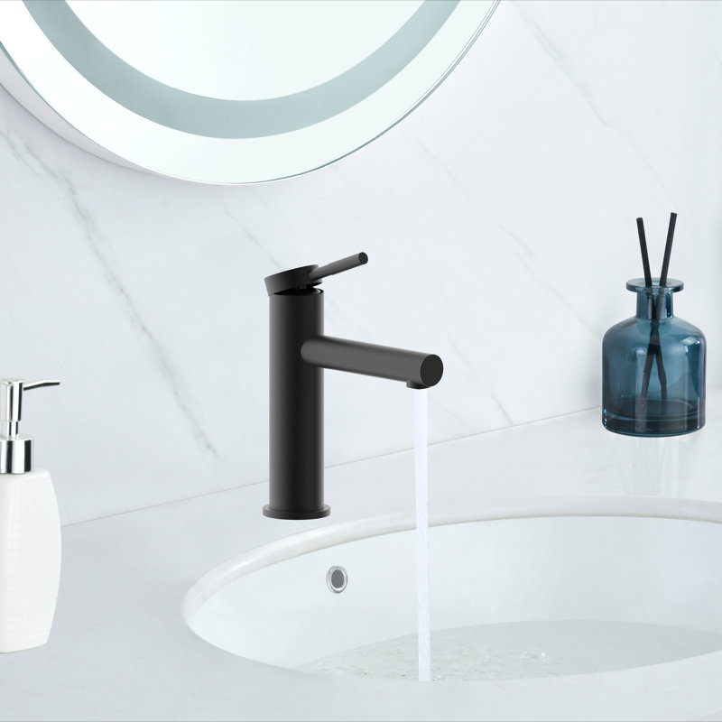 Bathroom Faucet with Drain Assembly, Matte Black