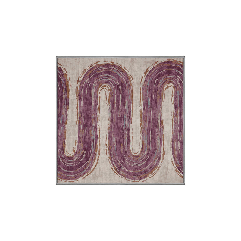 Tapis gris soyeux et moelleux, Carré 6 pi