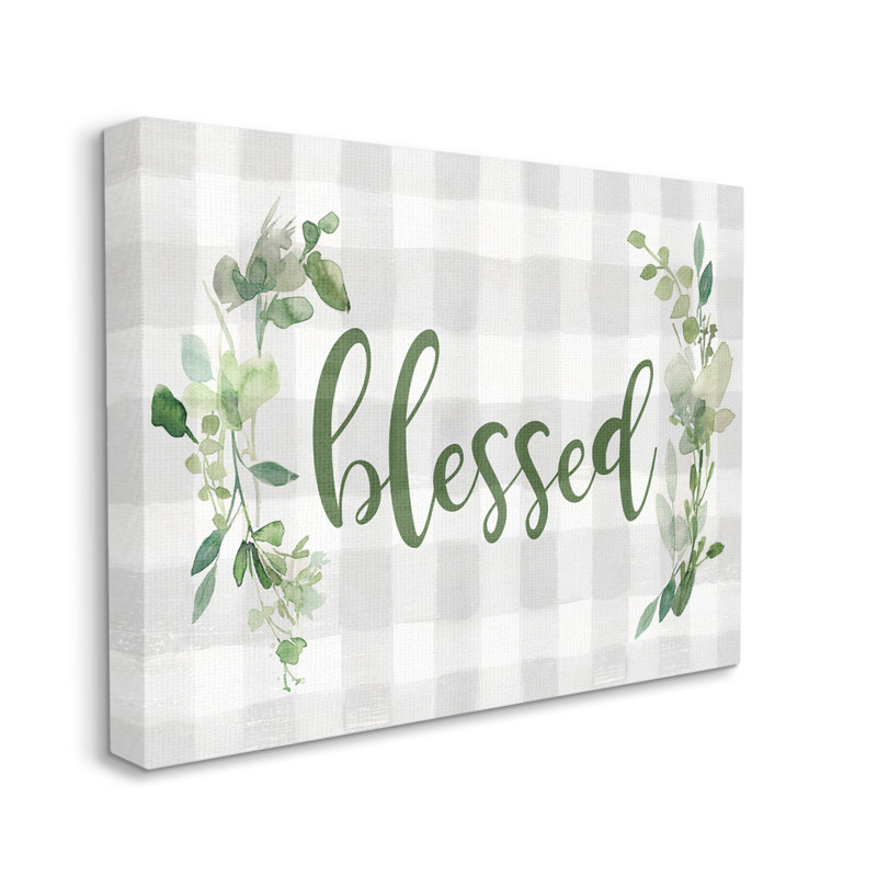 «Blessed», expression religieuse géométrique, Toile, H 20 po x l 20 po x P 1,5 po