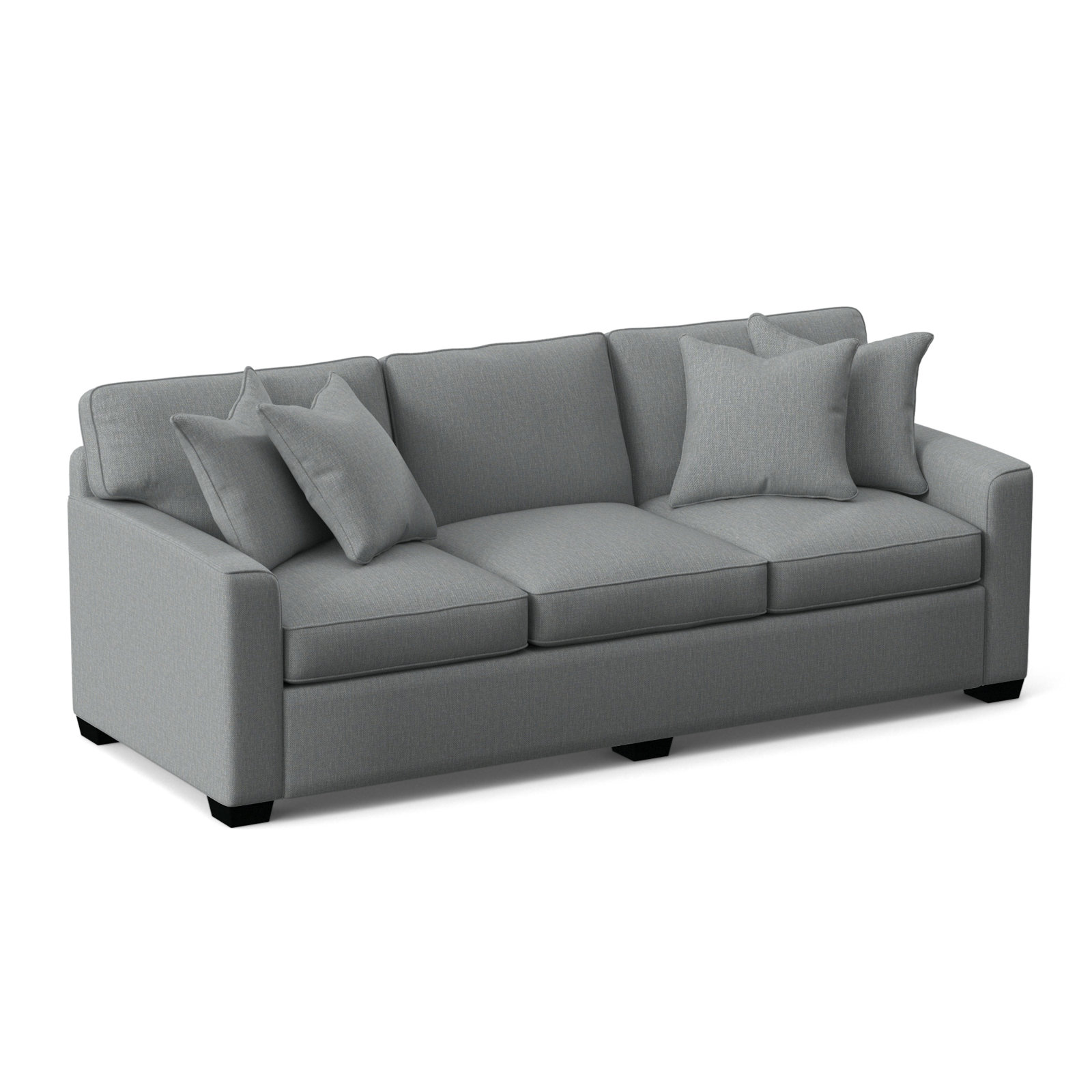 Frye 93'' Upholstered Sofa, Black, Light Blue Performance Fabric; 0851-55