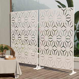 Helary 6 ft. H x 4 ft. W Metal Privacy Screen (Set of 2)