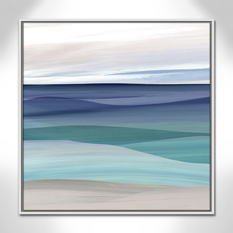«Blue Valley Print» par Carol Robinson, H 31,5 po x l 31,5 po x P 2 po, Blanc
