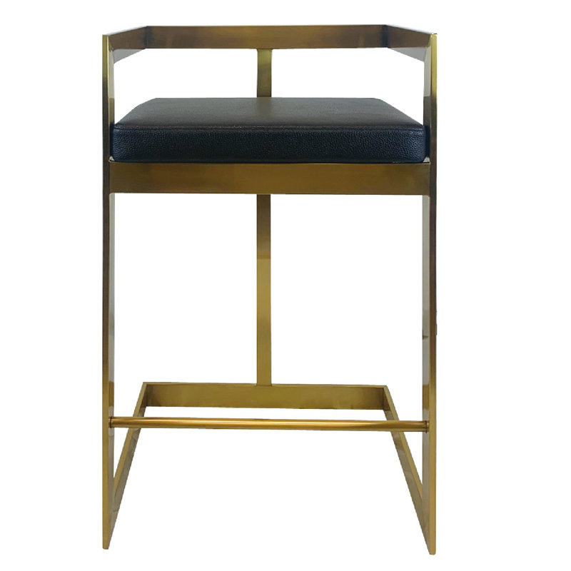 Rondions (26'' Seat Height) Counter Stool, Black/Gold Frame