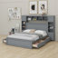 Lit en bois avec armoire, tablette et prises tout-en-un-2116902493
