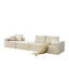 Canapé modulaire de luxe 3 places beige de 110 po avec velours côtelé, sans installation, convient pour un canapé en forme de L et 2 coussins, relaxant