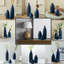 Ensemble de vases bleu mat