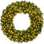 Artificial Pre-Lit Fir Christmas Wreath Decoration w/ LED Lights, 930 Tips, Power Plug-In-1022854673