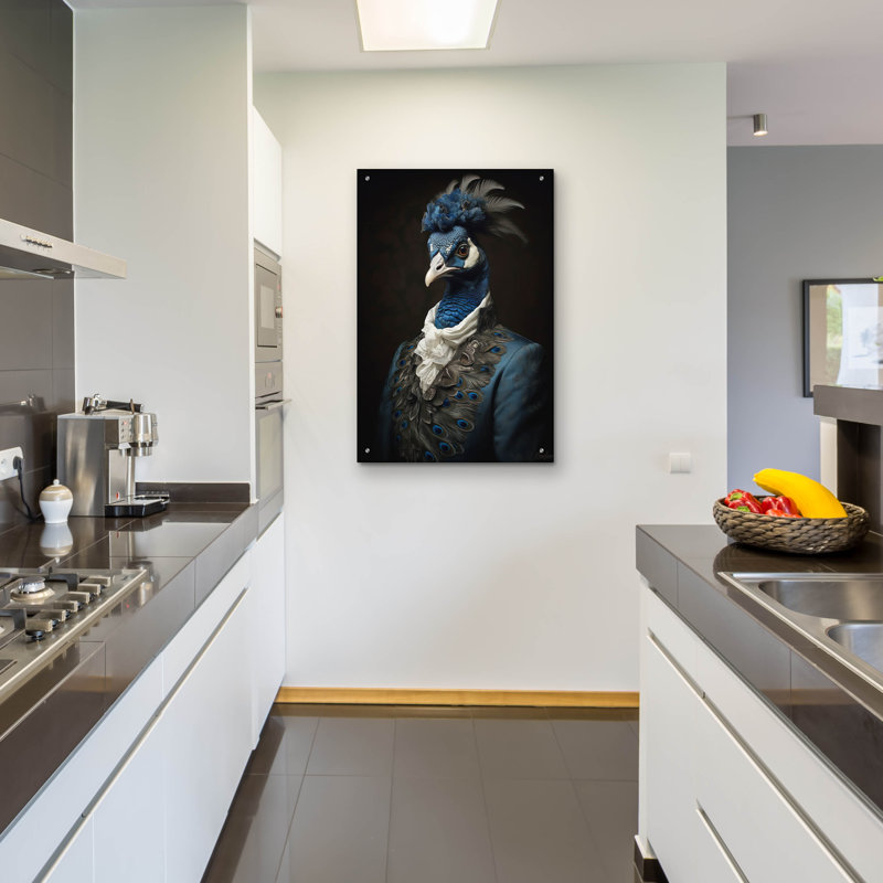 Art mural en verre Peacock Regalia, H 36 po x l 24 po x P 0,2 po