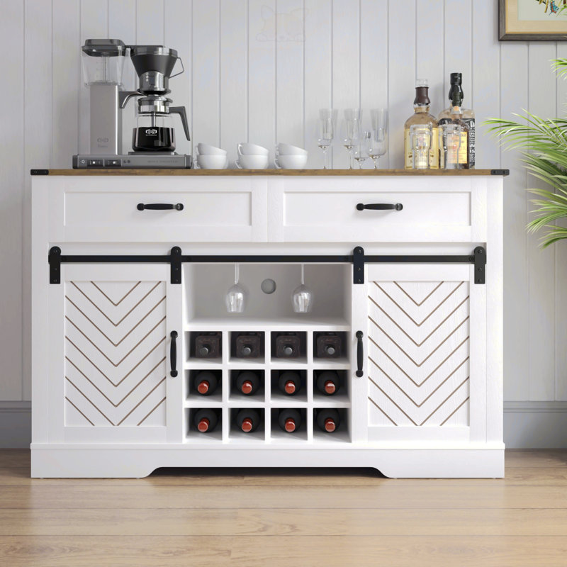 Carpi 51.97'' Sideboard,Buffet cabinet,Credenza , White/Oak