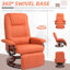  Fauteuil inclinable manuel pivotant à siège simple et petit espace, finition similicuir orange pour le salon