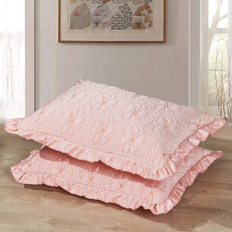 Paisley Coverlet with Pillow Shams Included, Queen Coverlet + 2 Shams + Throw pillow, Pink