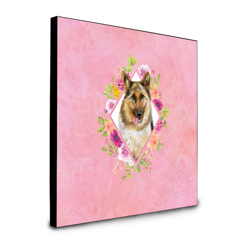 Panneau mural Dollman Flowers, Rose, Berger allemand brun