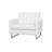 Sloan Modern White Faux Leather Tufted Sofa Chair – Contemporary Upholstered Armchair with Polished Steel for Living Room, Bedroom & Office-32025679