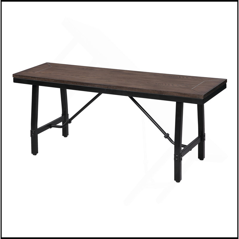 Banc chêne et noir rectangulaire