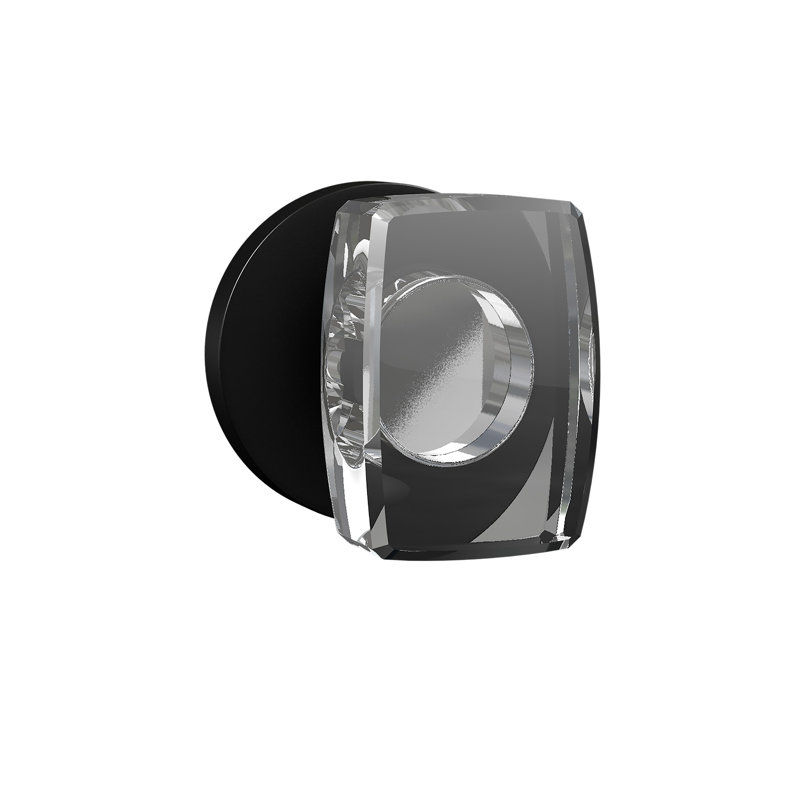 Poignée rectangulaire en verre Bravura 927-6, Noir mat, Rond