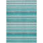 3' X 5' Teal Striped Washable Non Skid Indoor Outdoor Area Rug