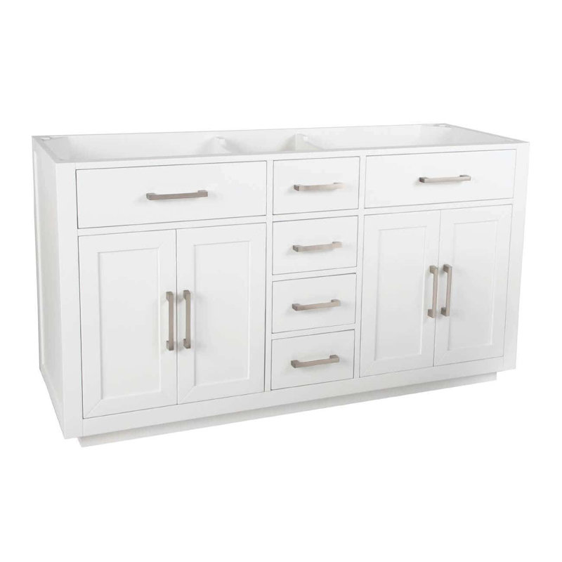 Base de meuble-lavabo double 59 po Nahlani seulement, Blanc