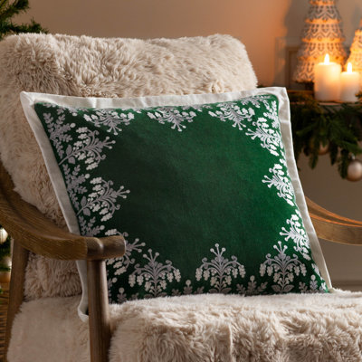 Winter Bloom Abstract Square Cushion