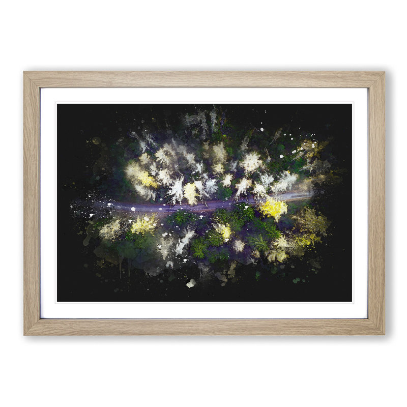 Yellow Forest in Austria - Picture Frame Painting Print, 62cm H x 87cm W x 2cm D, Oak Framed