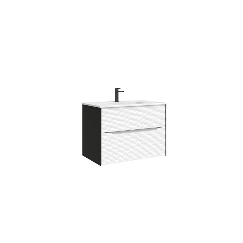 Meuble-lavabo de salle de bain Collection SAHARA par DAX, Blanc mat