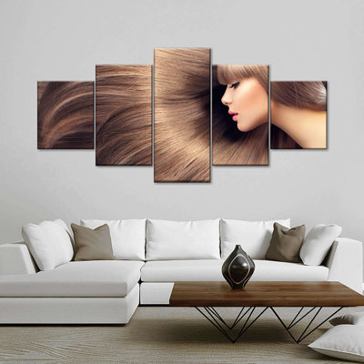 Ensemble de 5 cheveux flottants sur toile