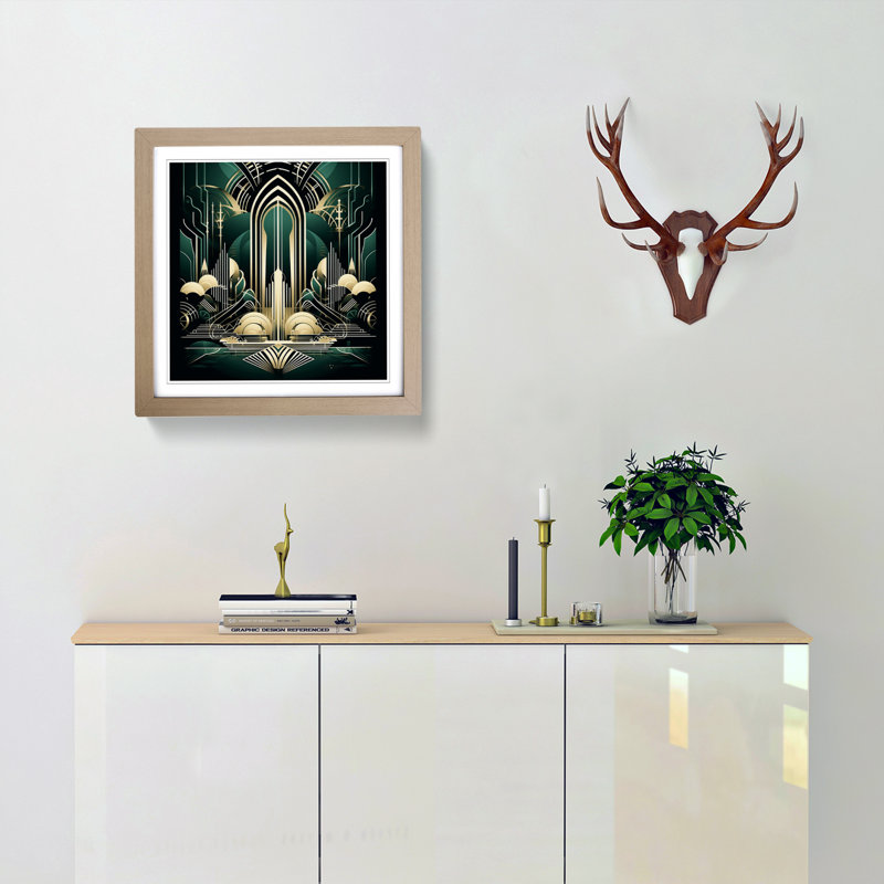 River Deco - Single Picture Frame Print on Wood, Oak