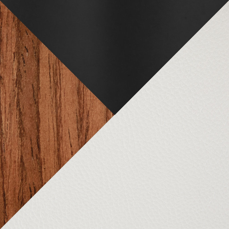 Tabouret Gardenia, Noir / noyer, Crème