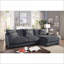 Repose-pieds, chenille gris anthracite contemporain avec plateau en mousse viscoélastique, 42 x 42 x 21 | Pieds en bois massif | Cadre espresso-1501187884