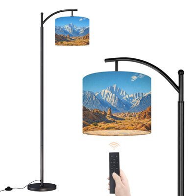 Lampe sur pied à arc avec abat-jour réglable Whitney Alabama Hills Desert Lampe sur pied 3 températures de couleur à intensité variable avec poteau pour la chambre à coucher